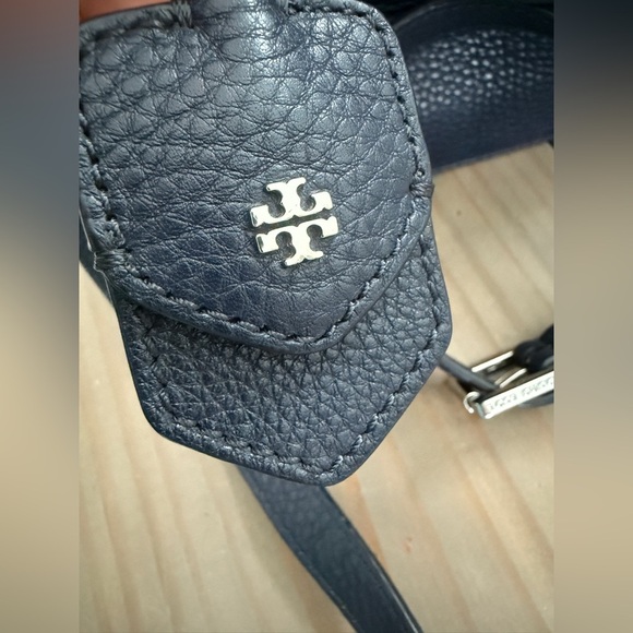 Tory Burch Navy Robinson Mini Square Tote - Picture 3 of 6